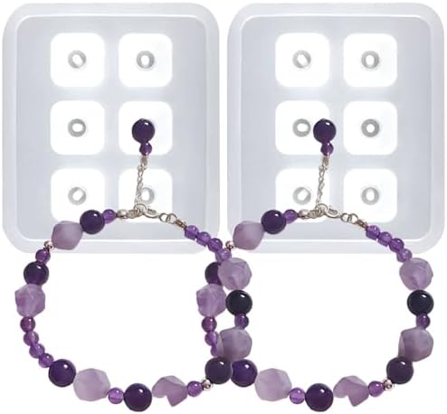 Crystal Earrings Resin Molds, 2 Pack Diamond Silicone Casting Molds with 6 Cavities Each, Clear for Gemstone Cabochon Jewelry Casting by MUYULIN