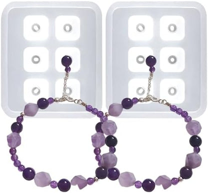 Crystal Earrings Resin Molds, 2 Pack Diamond Silicone Casting Molds with 6 Cavities Each, Clear for Gemstone Cabochon Jewelry Casting by MUYULIN