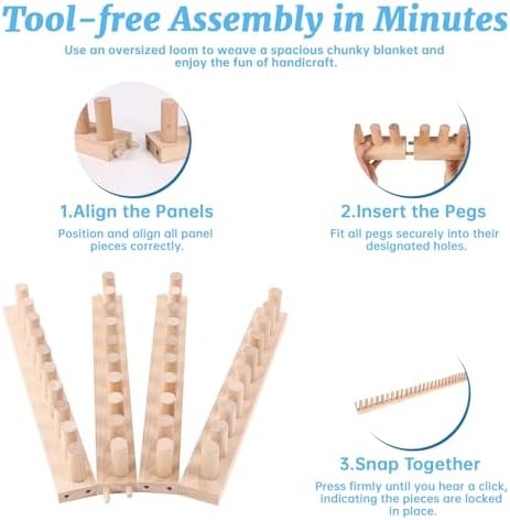 cenoz 61" Beechwood Chunky Blanket Knitting Loom Kit - Image 3