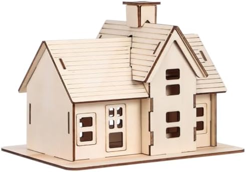 VOSAREA 1 Set DIY Wooden House Model Puzzle for Adults Puzzle for Home and Office Decoration with Smooth Surface and Easy Assembly by Vosarea