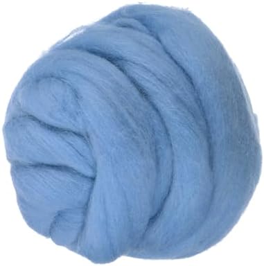 PATIKIL Wool Roving Yarn, 150G/5.3OZ Soft Felting Wool Pure Chunky Roving Yarn Bulk for Needle Felting Knitting Blanket Spinning Weaving DIY Craft, Light Blue by PATIKIL