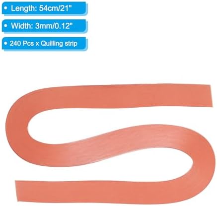PATIKIL 240pcs Quilling Strips Paper 1/8"(3mm) 21"(54cm) Origami Paper Quilling Strip for Art DIY Hand Craft Christmas, Coral Pink - Image 2