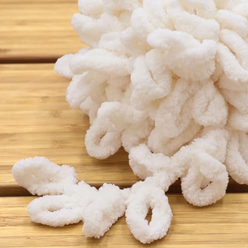 JubileeYarn Fun Finger Loops Yarn - Ivory - 5 Skeins - Image 3