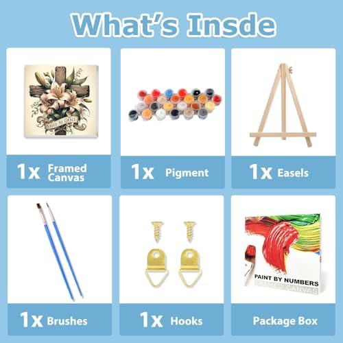 Cross Paint by Numbers Kit for Adults Beginner, Paint by Numbers 10x10 Inch - Image 4
