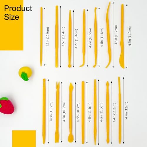 14-Piece Plastic Clay Carving & Modeling Tool Set (2 Sets，28-Piece) – DIY Polymer & Pottery Kit for Beginners - Image 3