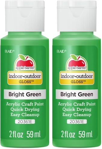 Apple Barrel Gloss Acrylic Paint in Assorted Colors (2-Ounce), 20361 Bright Green (Pack of 2) by AppleBarrel