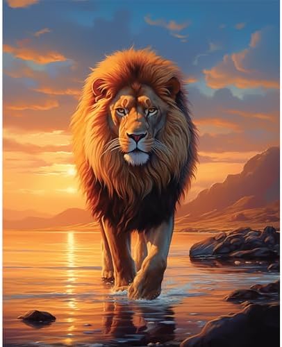 Natuyalo Paint by Numbers for Adults - DIY Adult Paint by Number Kits Painting on Canvas Lion Painting by Numbers for Beginners, Animal Art Craft Kits for Adults (16x20 Inch) by Natuyalo