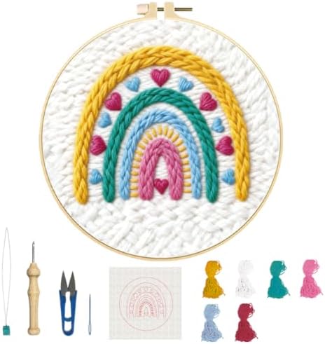 BEUNITONE Bohemian Rainbow Punch Needle Kits for Adults Beginner by BEUNITONE
