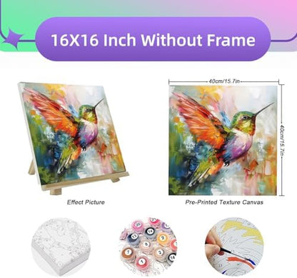 BYGFHLYW Animal Hummingbird Paint by Numbers Kit for Adults Beginners - Image 2
