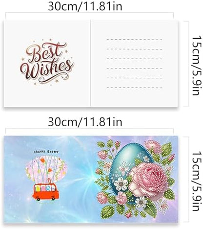 Diamond Painting Greeting Cards 12 Pack Easter Egg DIY Kit with Special Shaped Rhinestones, Thick Cardboard, Envelopes Included, Handmade Craft for Adults, Spring Holiday Gift - Image 5