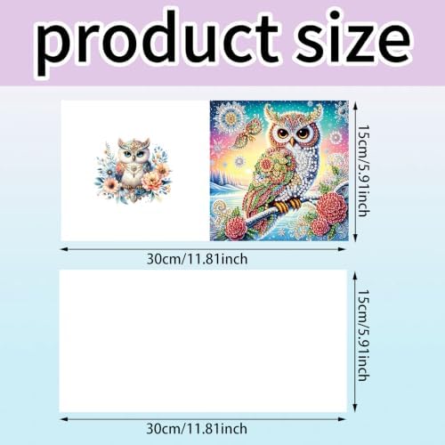 6PCS Owl Diamond Art Painting Greeting Cards Kit with Envelopes - 5D DIY Diamond Art Card Kits for Adults - Handcrafted Postcards for Birthday & Holiday - Image 4