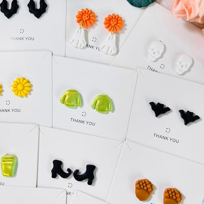 Xaekicr 12PCS Mini Halloween Clay Cutters for Polymer Clay Jewelry – Small Clay Earring Cutters, Fall Pumpkin Coffee Boot Shapes, Polymer Clay Tools & Molds Kit - Image 4