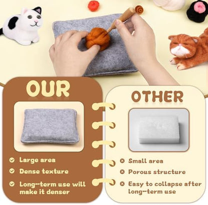 Mayboos 6 Pcs Needle Felting Kit, Felting Kits for Beginners (Cute Cat) - Image 3