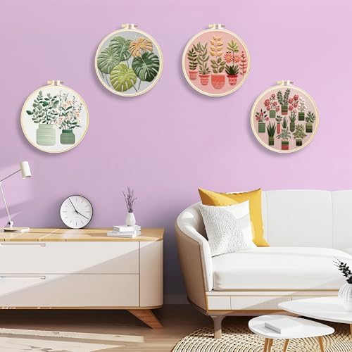 Huacan Embroidery Kit for Adults Beginners with 4 Hoops & Gift Box - Image 5