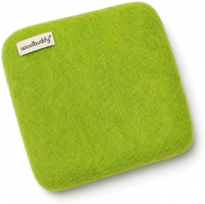 Woolbuddy Needle Felting Mat 6 x 6 x 1.5 Inch (Lime), Pure Wool Felt Pad by Woolbuddy