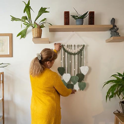 ORIGACH DIY Macrame Leaf Wall Hanging Kit Boho Macrame Leaf Tapestry Kit for Adults Beginner Handmade Macrame Feather Wall Hanging Decor for Living Room Bedroom - Image 6