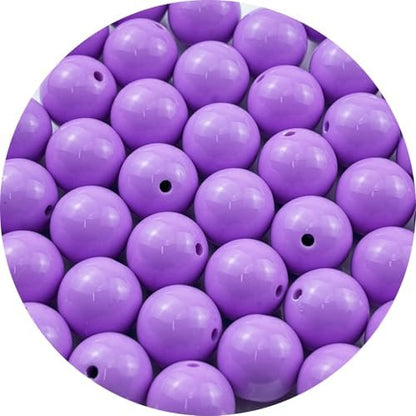 40pcs Acrylic Round Beads for Crafts 16mm Resin Candy Color Spacer Beads with Hole for Jewelry Making Sewing Crafts Decoration Necklaces Bracelets Earrings Supplies(Light Purple) by Unknown