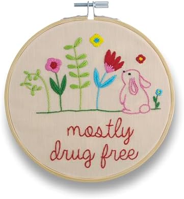 FUNATIC Mostly Drug Free Funny Embroidery Kit for Adults by FUNATIC