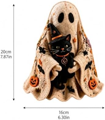 Halloween Ghost Felt Quilt DIY Sewing Kit, Pre-Cut Fabric Felt Ghost Craft Supplies, Beginner Hand Sewing Kit, DIY Ghost Tabletop Ornament, Fall Halloween Home Decor Craft Gift for Adults & Kids - Image 3