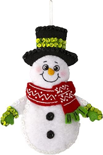 Bucilla Felt Applique 6 Piece Ornament Making Kit, Snow Much Fun, Perfect for DIY Arts and Crafts, 89492E - Image 6