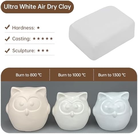 Sculpting Clay, Modeling Clay, 5.5lbs Natural Air Dry Clay Kit with Pottery Sculpting Tool Set, Pottery Clay for Adult - Bright White - Image 2