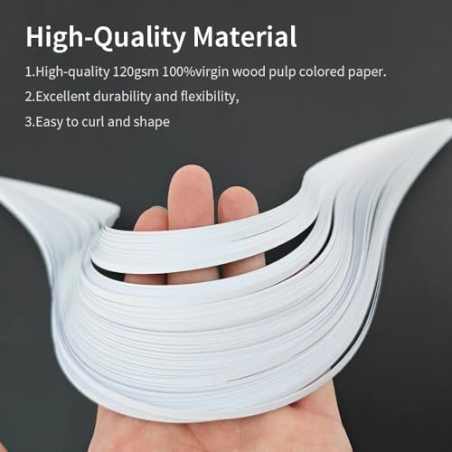 Acoeitl Quilling Paper Strips 240 Strips White Paper Quilling Set Width 3mm Length 54cm Quilling Supplies DIY Quilling Paper Quilling Art Strip for Crafts (2 Pack) - Image 4