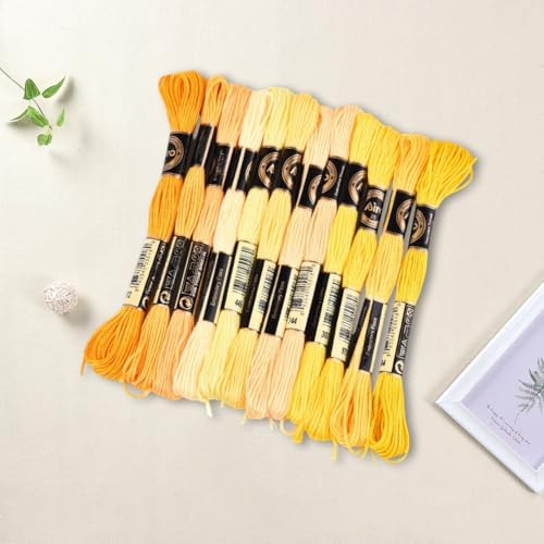 12 Skeins 6 Strands Yellow Embroidery Thread for Hand Sewing - Image 3