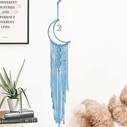 JeogYong Macrame Kit, DIY Moon Dream Catcher Macrame Kits for Kids & Adults Beginners, Includes Metal Hoop Rings Macrame Cord or More Craft Supplies and Materials for Bohemian Wall Decor Dreamcatcher - Image 3