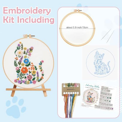 Nuberlic Embroidery Kit for Beginner,Floral Embroidery Practice Kit - Image 2
