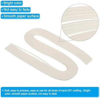 PATIKIL 240pcs Quilling Strips Paper 1/8"(3mm) 21"(54cm) Origami Paper Quilling Strip for Art DIY Hand Craft Christmas, Cream White - Image 3
