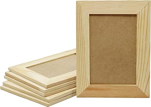 Creative Hobbies Pack of 12 - Unfinished Solid Pine Wood Picture Frames for Arts & Crafts, DIY Painting Projects - Stand or Hang on The Wall - (6x8 Frame Size Holds 6x4 Pictures) - for Adults & Kids by CreativeHobbies