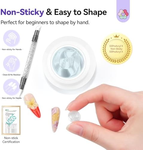 SAVILAND Pro Solid Builder Nail Gel for Nails with 30 g Rhinestone Glue Gel: 30 Days Long Lasting Clear 3D Nail Gel for Nail Extension Nail Art Salon - Image 2