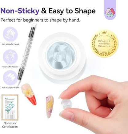 SAVILAND Pro Solid Builder Nail Gel for Nails with 30 g Rhinestone Glue Gel: 30 Days Long Lasting Clear 3D Nail Gel for Nail Extension Nail Art Salon - Image 2