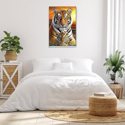 Bowetile Framed Paint by Numbers Tiger for Adults Beginners, Adults' Paint-by-Number Tiger Kits, Easy Adult Paint by Number Kits on Canvas, Acrylic Animals Number Painting for Home Decor, 8x12in - Image 4