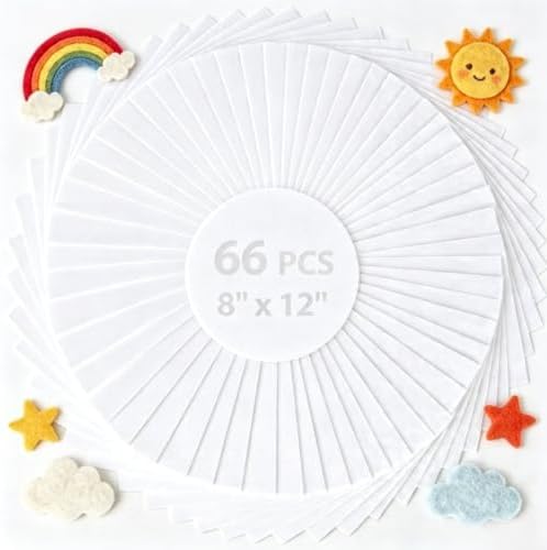 12x8 Inch 66Pcs White Felt Sheets, Craft Supplies, by Unknown