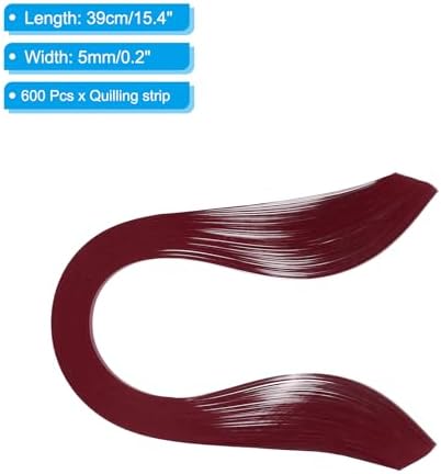 PATIKIL Quilling Strips Paper 600pcs 5mm 39cm Origami Paper Quilling Kits for Art DIY Hand Craft Christmas, Burgundy Red - Image 2