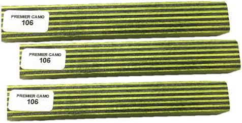 Pen Kit Mall - 3 pack Spectraply .75 x .75 x .5.25 Wood Turners Pen Blanks Vibrant Colors Colored Dyed Birch (106 Premier Camo) by Pen+Kit+Mall