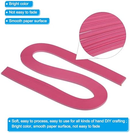 PATIKIL 240pcs Quilling Strips Paper 1/8"(3mm) 21"(54cm) Origami Paper Quilling Strip for Art DIY Hand Craft Christmas, Rose Red - Image 3