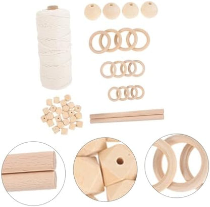 ULDIGI 1Set Complete DIY Macrame Kit for Adults Cotton Rope Tapestry Material with Wood Beads and Rings for Wall Art Decoration Easy to Use Craft Kit for Beginners and Enthusiasts - Image 6