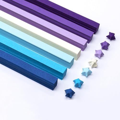 1080 Sheets Star Origami Paper Solid Gradient Color Star Paper Strip Colorful Handcraft Lucky Star Paper Double Sided Origami Stars Paper DIY Paper Arts Gradient Yellow - Image 2