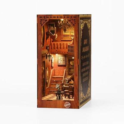 Grimm's Fairy Tale Book Nook Kit - 3D Wooden DIY Miniature Library with LED Lights, Vintage Bookshelf Decor for Adults - Image 2
