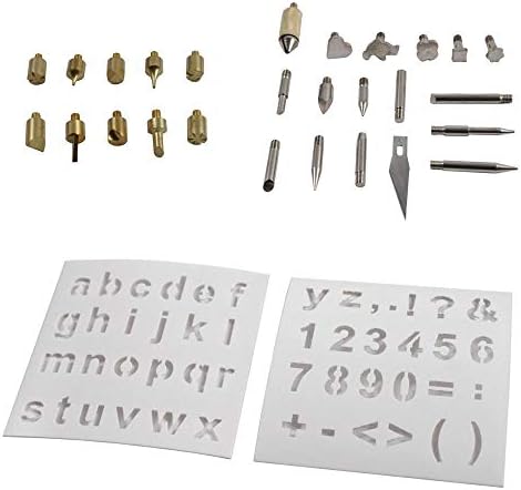 UTOPIA TOOLS Hobby Wood Burning Kit with 28 Tips, Stencils & Tools - Modern, Unisex, Silver, All Seasons by Unknown