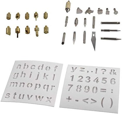 UTOPIA TOOLS Hobby Wood Burning Kit with 28 Tips, Stencils & Tools - Modern, Unisex, Silver, All Seasons by Unknown