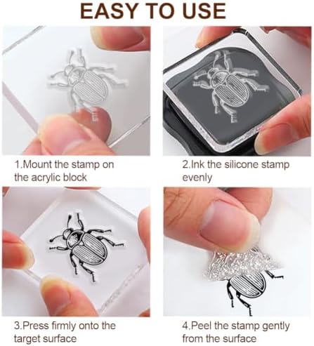 6Pcs Flower Clear Stamps for Card Making, Mushroom Silicone Stamps for Crafting & DIY Scrapbooking, Butterfly Journaling Decor,Flower Fairies,Birthday Words with Blessings - Image 5