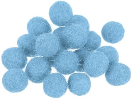 PATIKIL Wool Felt Balls Beads Wool Felting Pom 1cm 10mm Light Blue for Home Decor DIY Crafts Handcrafts Project Pack of 20 by PATIKIL
