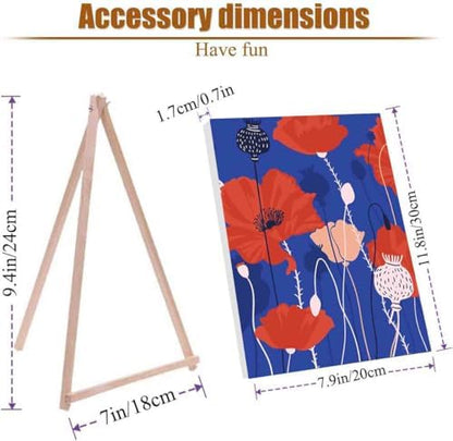 4 Pack Paint by Numbers Kit for Adults Framed Canvas with Wooden Easel - Image 2