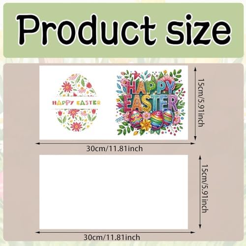 6Pcs Easter Greeting Card DIY Diamond Art Painting Greeting Cards Special Shaped Diamond Blessing Folding Card Kit Arts Crafts for Holiday Festival-Easter Font - Image 5