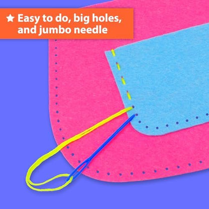 KRAFUN Sewing Bag Kit for Beginner Kids - 6 Animal Themed Projects Age 6+ - Image 4