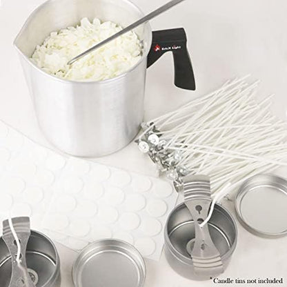 EricX Light Candle Making Kit, 60pcs Candle Wicks, 60pcs Candle Wicks Sticker, 16oz Soy Wax, 1pc Candle Wax Pouring Pot, 2pcs 3-Hole Wicks Centering Devices, 1pc Mixing Spoon, DIY Candles Craft Tools - Image 6