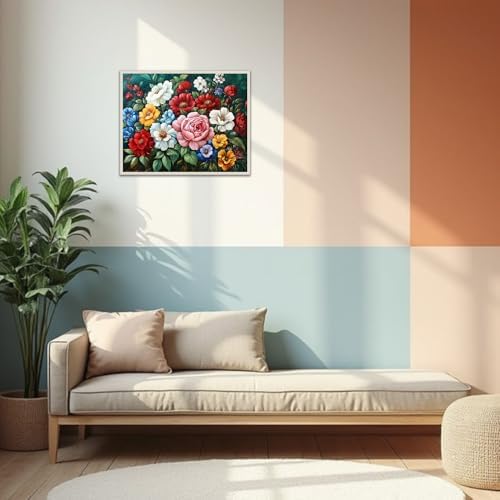 Banket Paint by Numbers Kit for Adults Beginner Flowers DIY Painting Kits for Adults Floral Easy Adult Paint by Number Kits on Canvas Color by Numbers for Gifts Home Wall Decor 16x20 Inch - Image 5